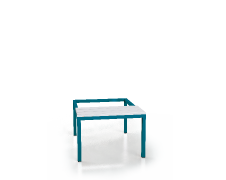 Vorbänk mit PVC latten - Basisausführung 375 x 600 x 800